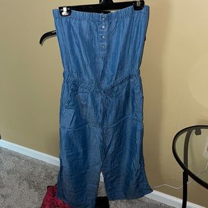 Denim tub top jumpsuit